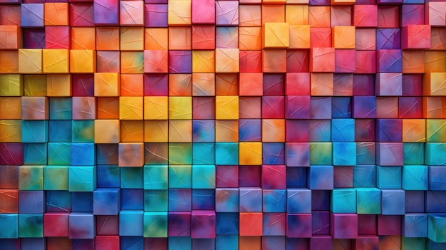 abstracte achtergrond met kleurrijke kubussen 3d-rendering illustratie Generatieve AI