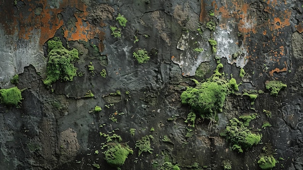 Foto abstracte achtergrond met oude muur en mos