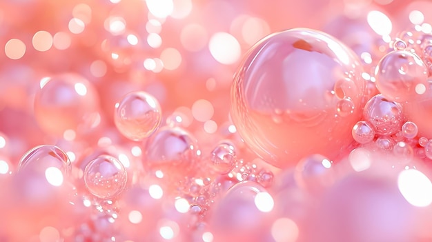 Abstracte achtergrond met roze glanzende ballen