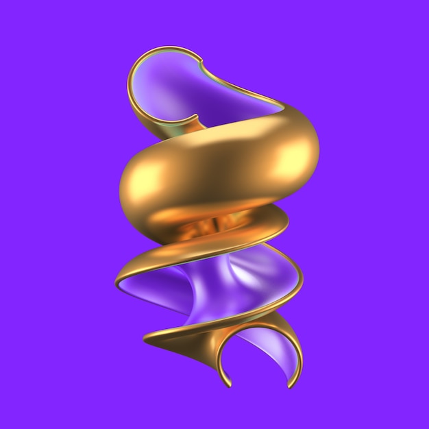 Abstracte achtergrond met turkoois en goud. 3d-afbeelding, 3d-rendering.