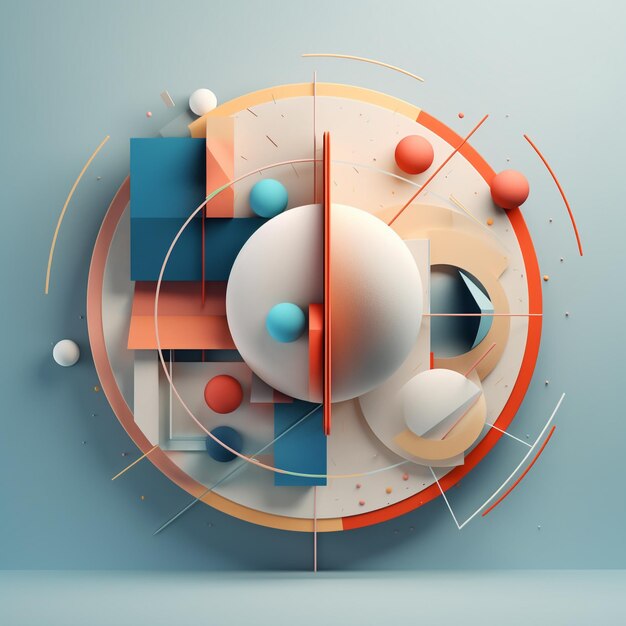 Abstracte achtergrond met veel kleurrijke geometrische figuren cirkels en spiralen foto ' s