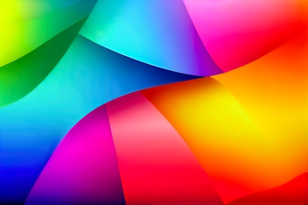 Abstracte achtergrond met vloeiende lijnen in regenboogkleuren Generatieve AI