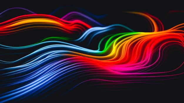 Abstracte achtergrond met watergolf van verschillende kleuren generatieve AI