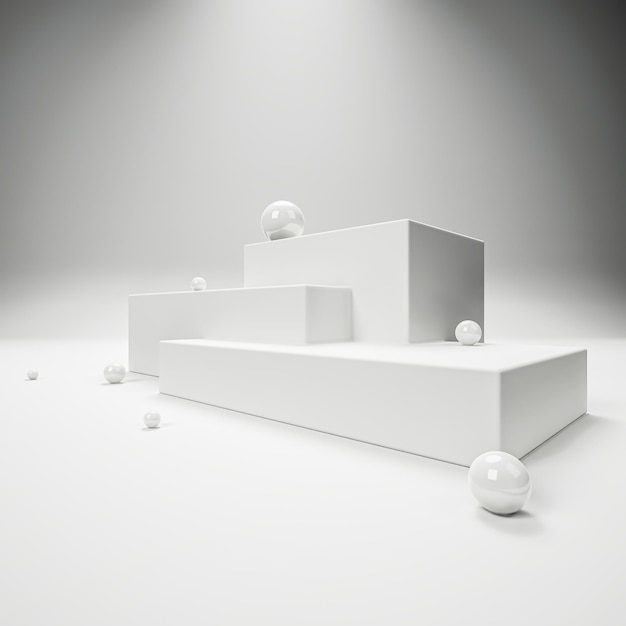 Abstracte achtergrond mock-up scène met podium geometrie vorm voor product display 3D-rendering