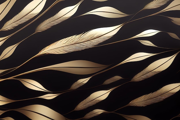 Abstracte achtergrond silhouetten van vliegende veren van verschillende 3D-rendering raster illustratie