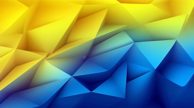 Abstracte achtergrond van driehoeken in blauwe en gele kleuren Low Poly achtergrond