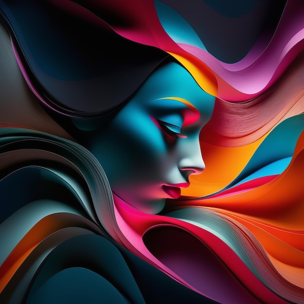 abstracte achtergrond van kleurrijke fractale lijnen en golven van kleur en modern palet