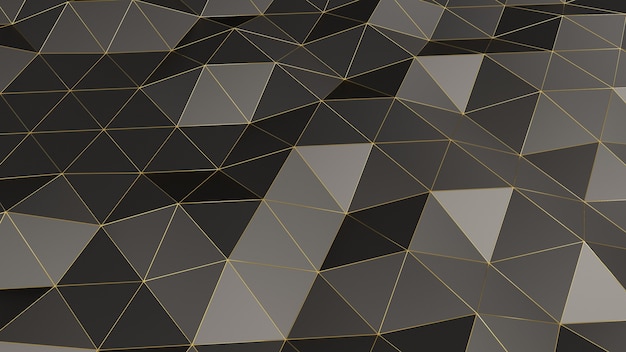 Abstracte achtergrond van zwarte driehoeken 3d render