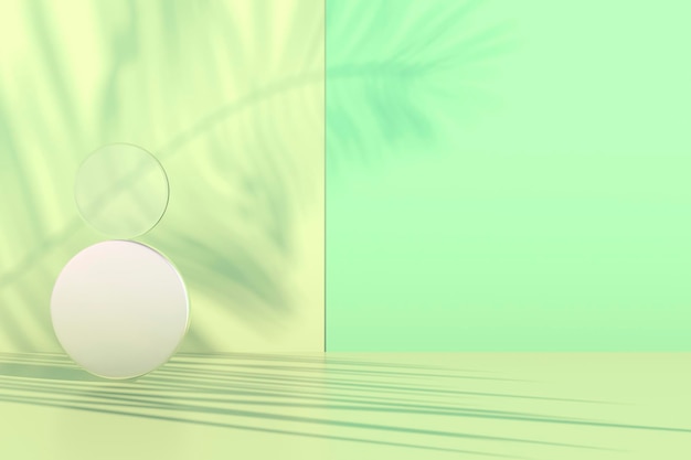Abstracte achtergrond voor productpresentatie lege scène met schaduwen 3d-rendering