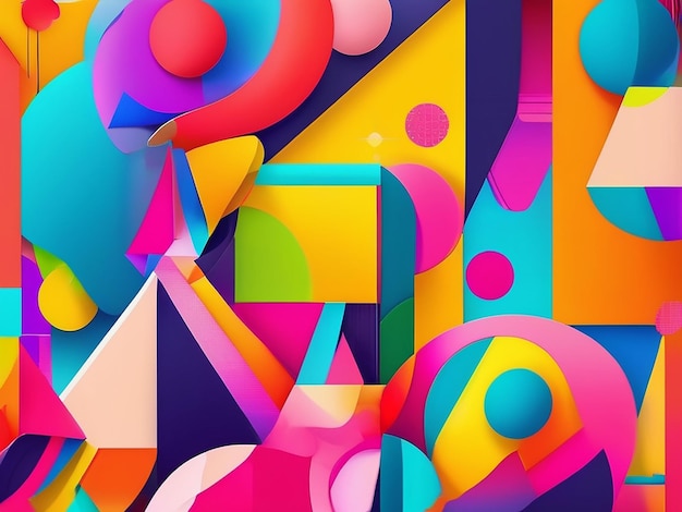 Abstracte achtergrondillustratie met moderne geometrische vormen in felle kleuren