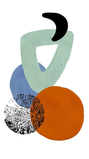 Abstracte acryl achtergrond hand getekende gouache vormen hedendaagse trendy muur kunst poster