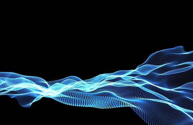Abstracte afbeelding van een verlichte lichtschilderij op een zwarte achtergrond