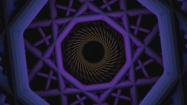 Abstracte animatie van wervelende naadloze geometrische tunnelanimatie met geometrische patronen wervelend