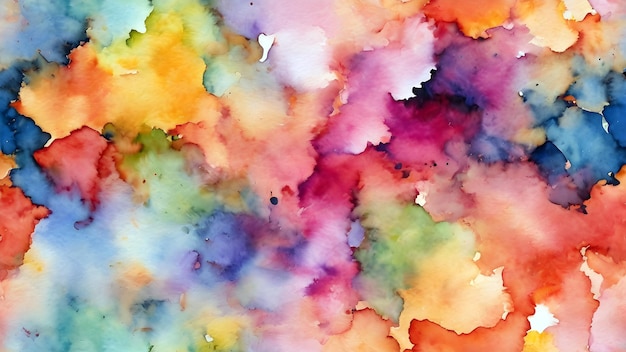 abstracte aquarel achtergrond kleurrijke vlekken van aquarelverf op papier kleuren van de regenboog