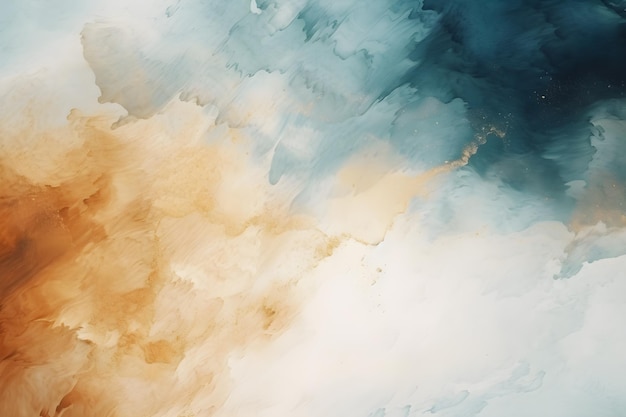 abstracte aquarel achtergrond splash van marineblauw oranje ontwerp AI genereren