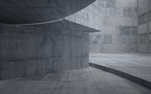 Abstracte architecturale minimalistische achtergrond Hedendaagse showroom Moderne betonnen tentoonstelling