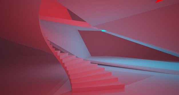 Abstracte architecturale minimalistische achtergrond Lasershow in het ultraviolette spectrum Modern