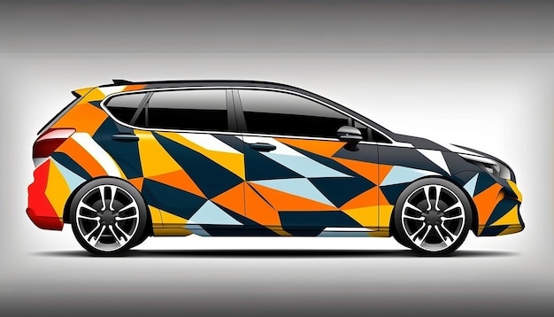 Abstracte auto sticker wrap vorm geometrisch ontwerp Generatieve AI