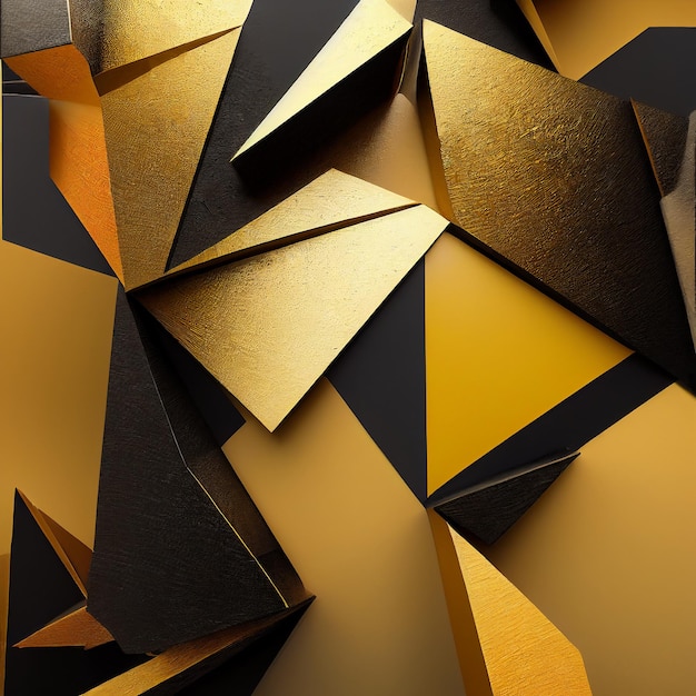 Abstracte banner met gouden geometrische vormen