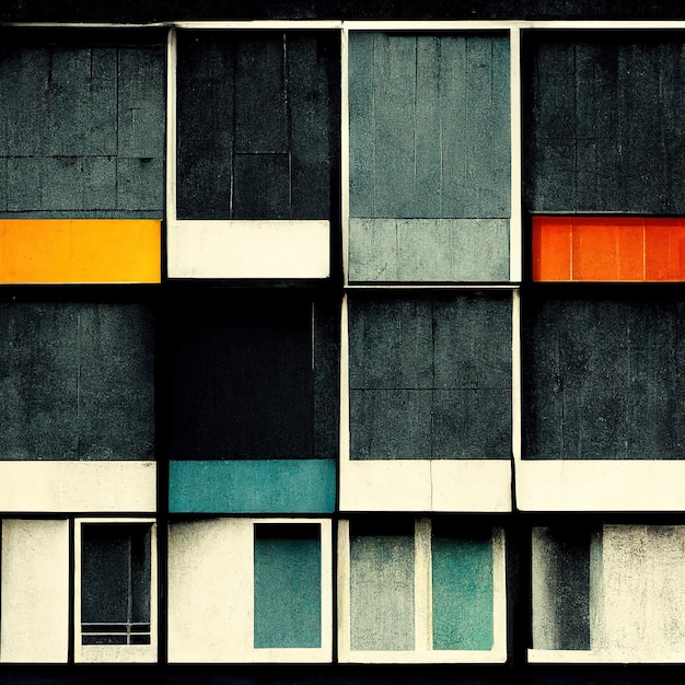 Abstracte Bauhaus-stijl achtergrond Trendy esthetische Bauhaus-architectuurontwerp Digitale kunst