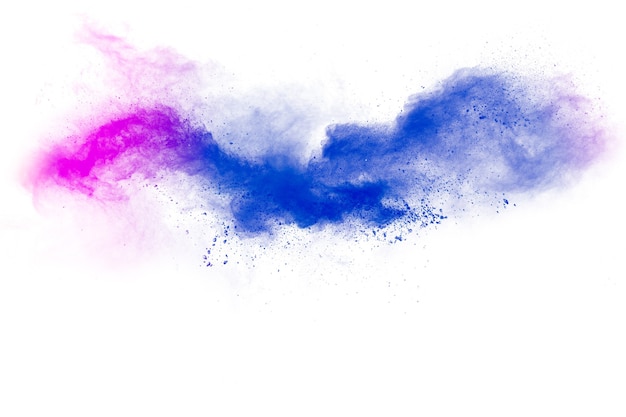 Abstracte blauw roze poeder explosie