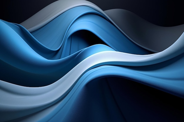 Abstracte blauwe 3D-golven achtergrondbanner