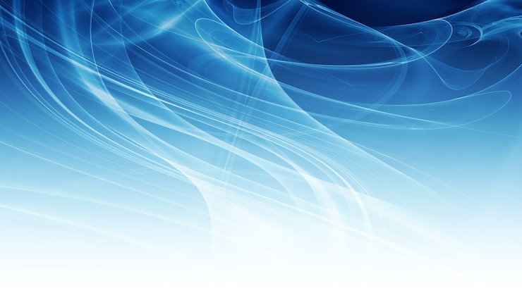 Foto abstracte blauwe achtergrond met gladde glanzende lijnen