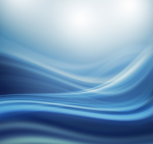 Foto abstracte blauwe achtergrond met gladde glanzende lijnen