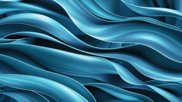 Abstracte blauwe achtergrond met gladde schitterende lijnen