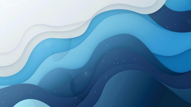 Abstracte blauwe achtergrond met golvende lijnen en golven illustratie