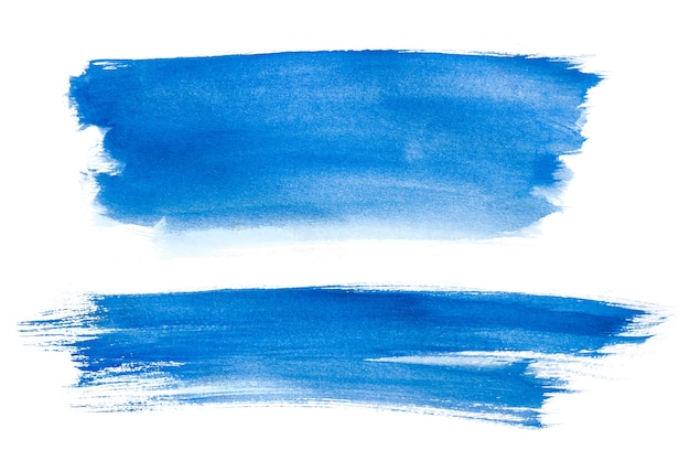 Abstracte blauwe aquarel geïsoleerd op een witte achtergrond, Hand verf op papier.