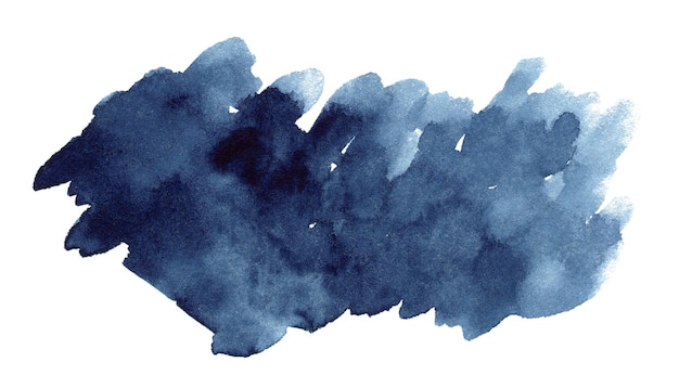 Abstracte blauwe aquarel vorm geïsoleerd op een witte achtergrond achtergrond voor tekst of logo