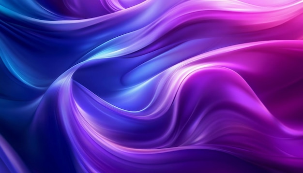 Abstracte blauwe en paarse gloeiende golven achtergrond voor een futuristische technologie-thema digitale kunst