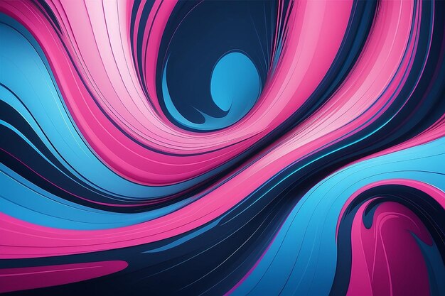 Abstracte blauwe en roze wervelgolf achtergrond Stroming vloeistof lijnen ontwerp elemen