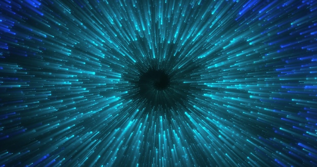 Abstracte blauwe energie magische gloeiende spiraal swirl tunnel achtergrond