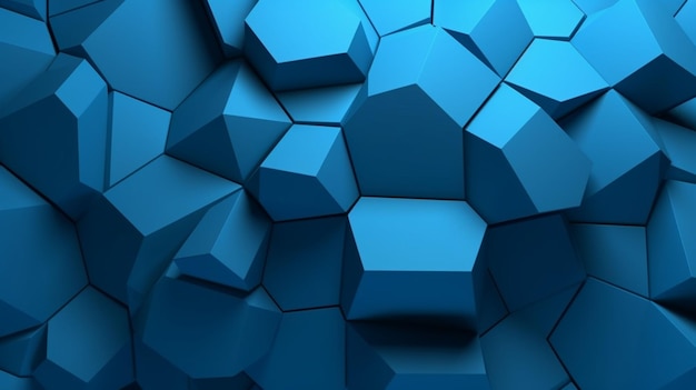 Abstracte blauwe geëxtrudeerde voronoi blokkeert achtergrond minimaal licht schoon corporate muur 3d geometrische oppervlakte illustratie veelhoekige elementen verplaatsing