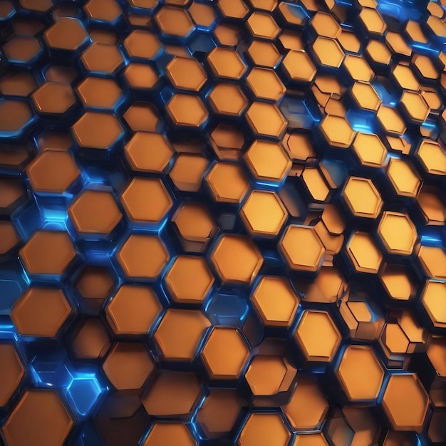 Foto abstracte blauwe gloed van futuristisch oppervlak zeshoekig patroon
