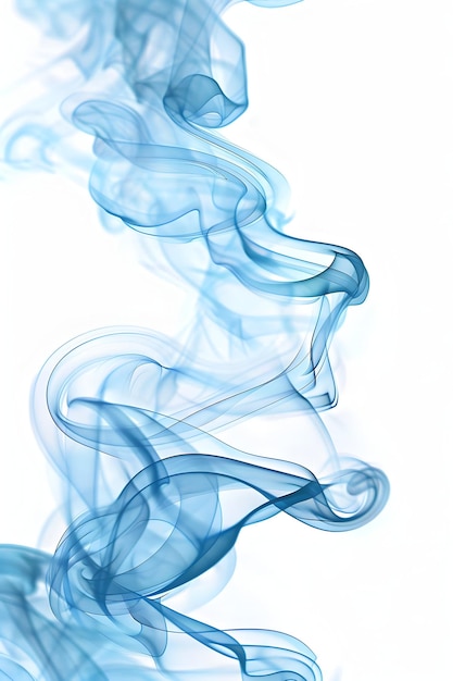 Abstracte blauwe rookgolven op een witte achtergrond