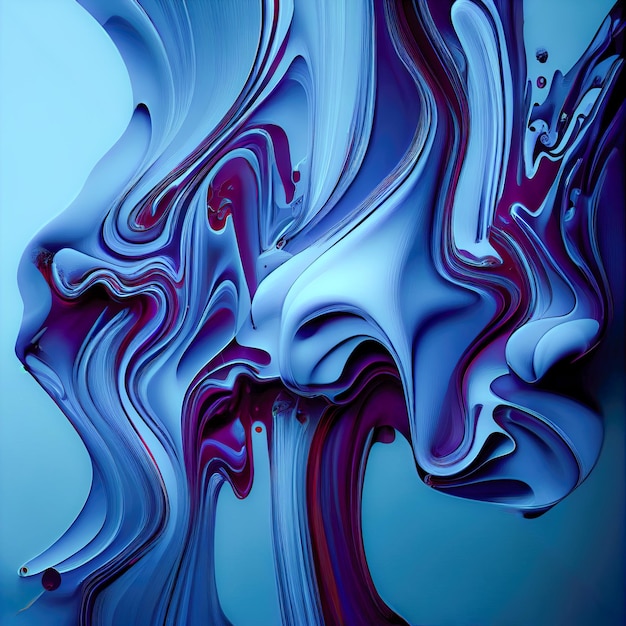 Abstracte blauwe vloeistof generatieve AI