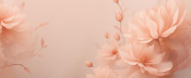 Abstracte bloemen in de kleur van het jaar 2024 perzik fuzz Romantische bloemenachtergrond Generatieve AI