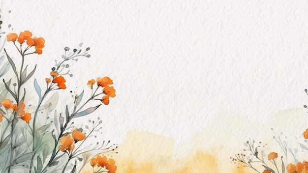 Abstracte bloemen oranje bloem aquarel achtergrond op papier