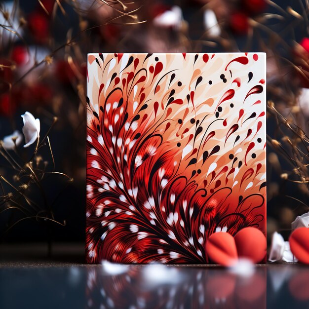 Foto abstracte bloemenprent geschilderd op doek met verf