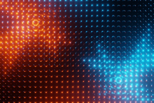 Abstracte bol Gloeiende neon led screensaver 3D-rendering