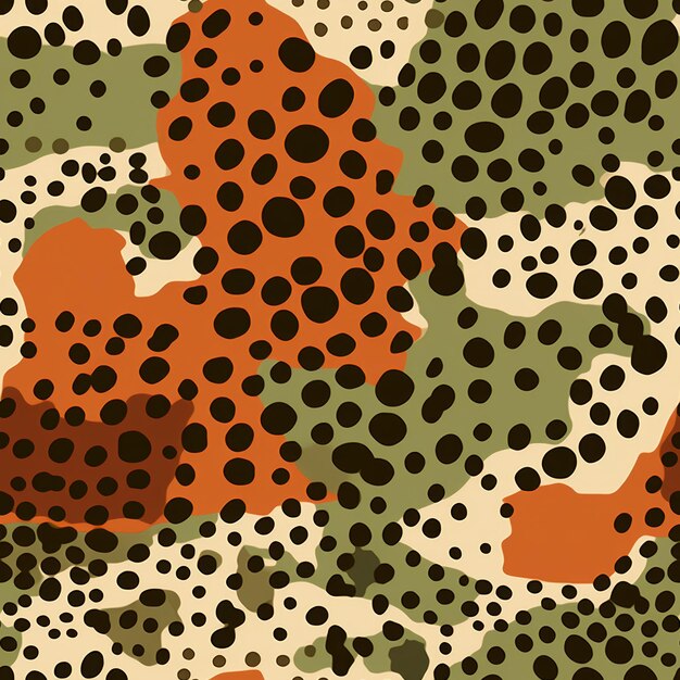 Abstracte camouflage naadloos patroon militaire illustratie in risograph print stijl