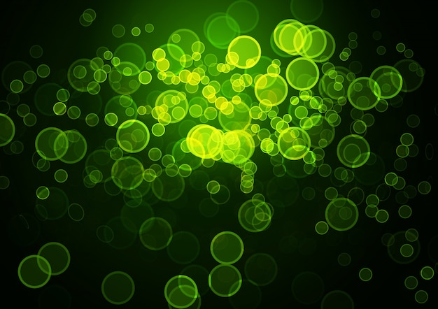 Abstracte cirkelvormige groene bokeh achtergrond. grafisch hulpmiddel ontwerp sjabloon.