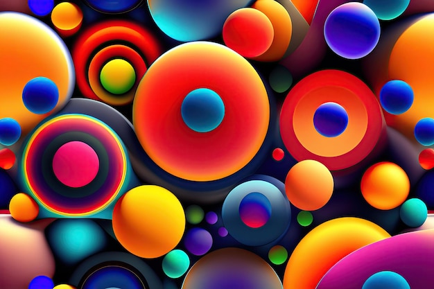 Abstracte compositie met ballen in verschillende maten