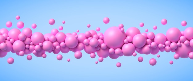 Abstracte compositie met vliegende roze bubbels in verschillende maten vector background