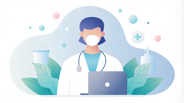 Abstracte conceptillustratie van het werk van de dokter