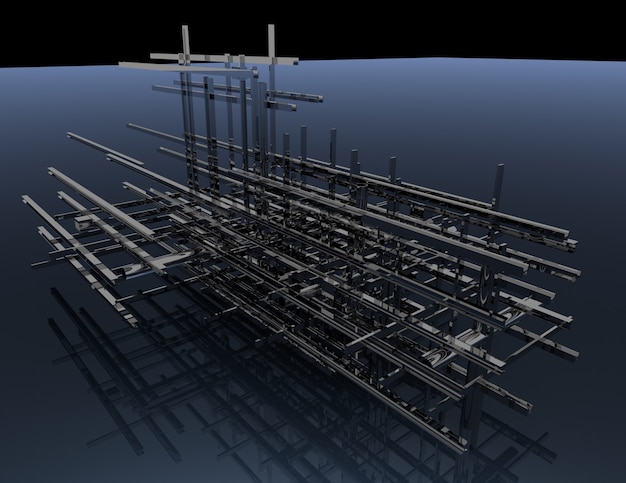 Abstracte constructie .3d weergegeven afbeelding