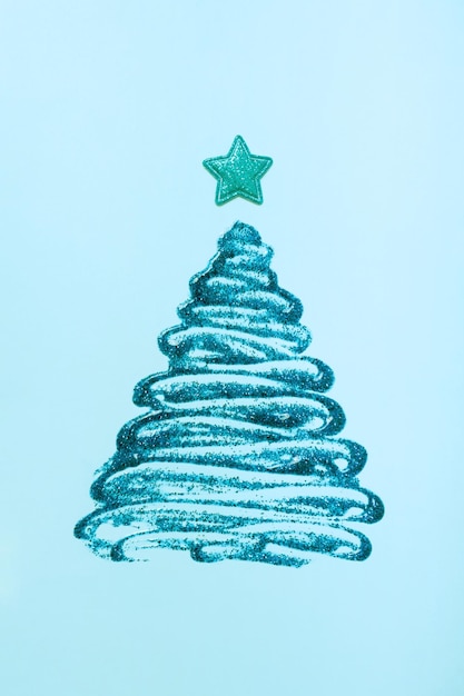 Abstracte creatieve kerstboom van glittergel Blanco kerstwenskaart